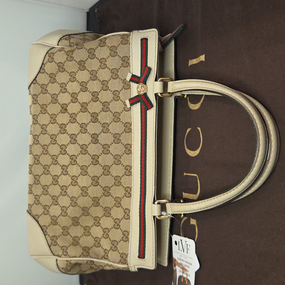 GUCCI vintage 2009 Web Bow Tote, ltd production, excellent collectable condition - Picture 11 of 17